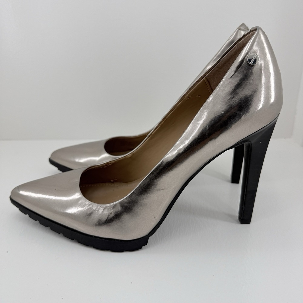 Vintage Calvin Klein Brigitte Bronze Metallic Platform Pumps Women's 9 M 34E1206